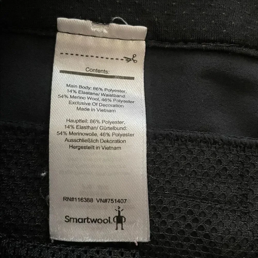Smartwool Black Merino Wool Blend Shorts Men’s Sz Large